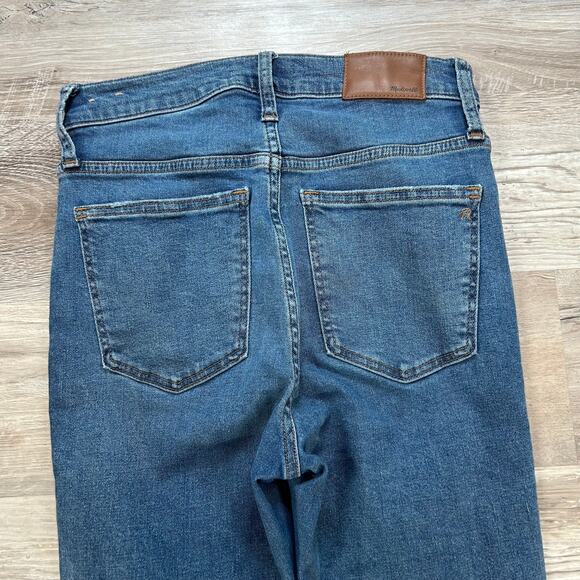 Madewell 10" High Rise Skinny Jeans Raw Hem Button Fly Dark Wash Size 26 - Picture 7 of 11